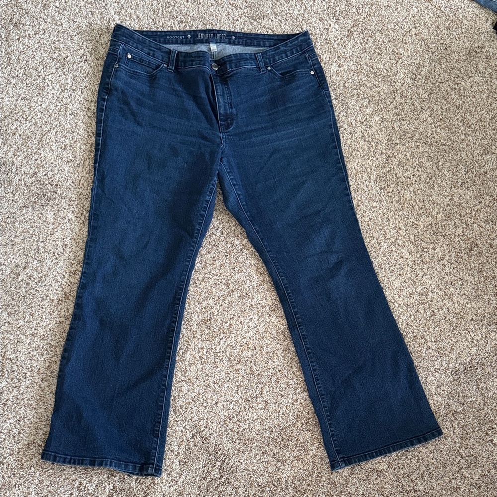 Jennifer Lopez Dark Blue Flare Jeans - High Rise Wide Leg